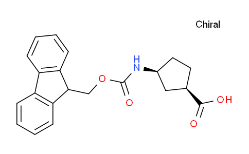 CAS No. 220497-67-6, (1R,3S)-3-((((9H-Fluoren-9-yl)methoxy)carbonyl)amino)cyclopentanecarboxylic acid