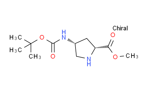 CAS No. 1279200-56-4, (2R,4R)-Methyl 4-((tert-butoxycarbonyl)amino)pyrrolidine-2-carboxylate