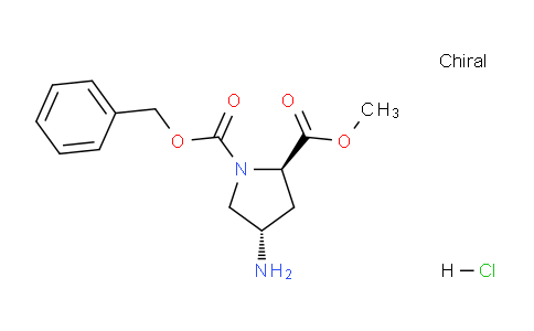 CAS No. 489446-77-7, (2R,4S)-1-Benzyl 2-methyl 4-aminopyrrolidine-1,2-dicarboxylate hydrochloride