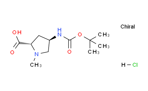 CAS No. 1609388-46-6, (2S,4R)-4-((tert-Butoxycarbonyl)amino)-1-methylpyrrolidine-2-carboxylic acid hydrochloride