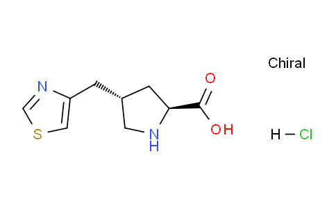 CAS No. 1049745-41-6, (2S,4S)-4-(Thiazol-4-ylmethyl)pyrrolidine-2-carboxylic acid hydrochloride