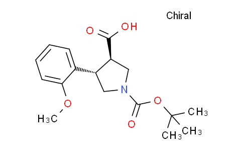 CAS No. 2382599-17-7, (3R,4S)-1-(tert-Butoxycarbonyl)-4-(2-methoxyphenyl)pyrrolidine-3-carboxylic acid