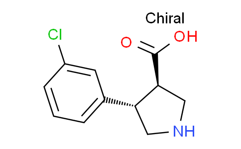 CAS No. 1047651-80-8, (3R,4S)-4-(3-Chlorophenyl)pyrrolidine-3-carboxylic acid