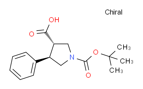 CAS No. 884048-45-7, (3S,4R)-1-(tert-Butoxycarbonyl)-4-phenylpyrrolidine-3-carboxylic acid
