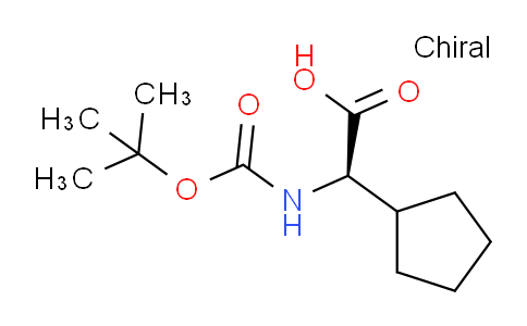 CAS No. 156881-63-9, (R)-2-((tert-Butoxycarbonyl)amino)-2-cyclopentylacetic acid