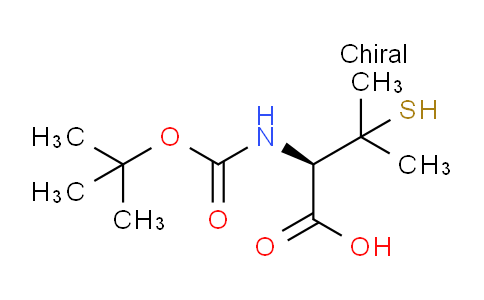 CAS No. 110763-40-1, (R)-2-((tert-Butoxycarbonyl)amino)-3-mercapto-3-methylbutanoic acid