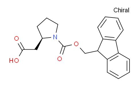 CAS No. 193693-61-7, (R)-2-(1-(((9H-Fluoren-9-yl)methoxy)carbonyl)pyrrolidin-2-yl)acetic acid