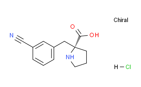 CAS No. 1049728-17-7, (R)-2-(3-Cyanobenzyl)pyrrolidine-2-carboxylic acid hydrochloride