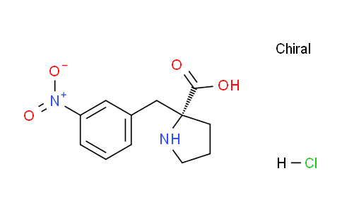 CAS No. 1217755-41-3, (R)-2-(3-Nitrobenzyl)pyrrolidine-2-carboxylic acid hydrochloride