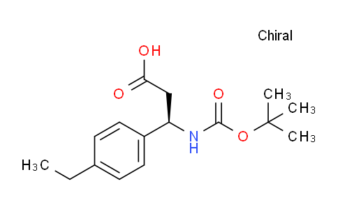 CAS No. 1228568-66-8, (R)-3-((tert-Butoxycarbonyl)amino)-3-(4-ethylphenyl)propanoic acid