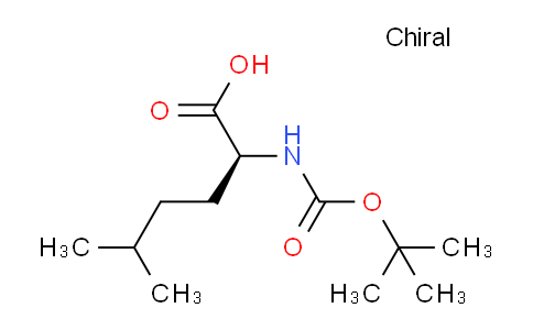 CAS No. 208522-10-5, (S)-2-((tert-Butoxycarbonyl)amino)-5-methylhexanoic acid