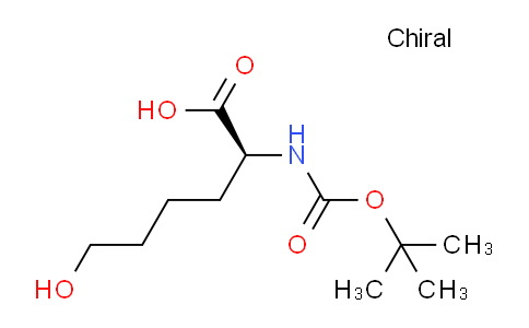 CAS No. 77611-37-1, (S)-2-((tert-Butoxycarbonyl)amino)-6-hydroxyhexanoic acid