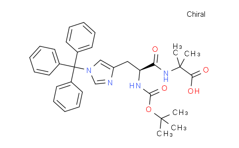 CAS No. 2061897-68-3, (S)-2-(2-((tert-Butoxycarbonyl)amino)-3-(1-trityl-1H-imidazol-4-yl)propanamido)-2-methylpropanoic acid