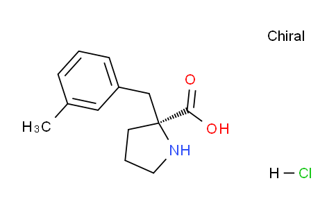 CAS No. 1049742-05-3, (S)-2-(3-Methylbenzyl)pyrrolidine-2-carboxylic acid hydrochloride