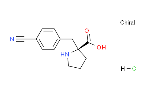 CAS No. 1217606-18-2, (S)-2-(4-Cyanobenzyl)pyrrolidine-2-carboxylic acid hydrochloride