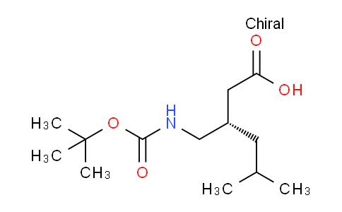 CAS No. 649748-09-4, (S)-3-(((tert-Butoxycarbonyl)amino)methyl)-5-methylhexanoic acid