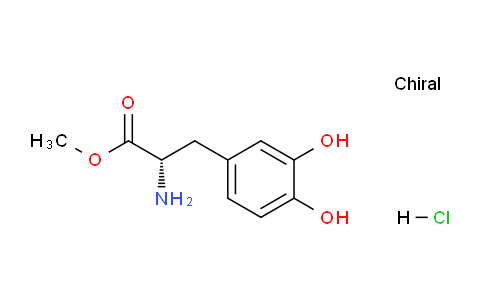 CAS No. 1421-65-4, (S)-Methyl 2-amino-3-(3,4-dihydroxyphenyl)propanoate hydrochloride