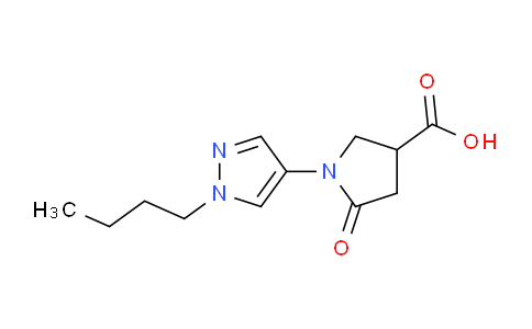 CAS No. 1708401-84-6, 1-(1-Butyl-1H-pyrazol-4-yl)-5-oxopyrrolidine-3-carboxylic acid