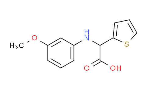 CAS No. 725253-16-7, 2-((3-Methoxyphenyl)amino)-2-(thiophen-2-yl)acetic acid