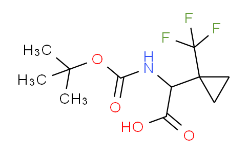 CAS No. 1098188-08-9, 2-((tert-Butoxycarbonyl)amino)-2-(1-(trifluoromethyl)cyclopropyl)acetic acid