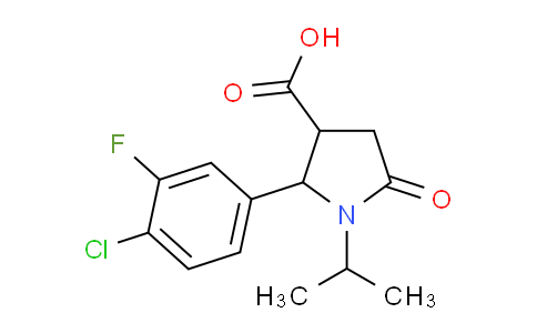 CAS No. 1432679-33-8, 2-(4-Chloro-3-fluorophenyl)-1-isopropyl-5-oxopyrrolidine-3-carboxylic acid