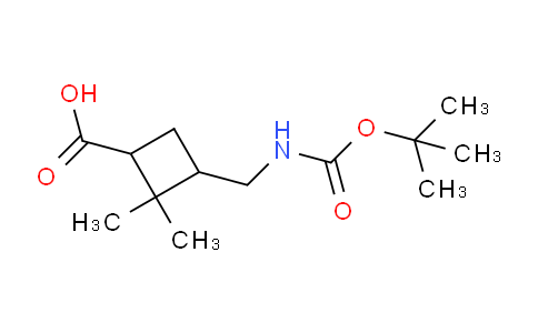 CAS No. 188918-40-3, 3-(((tert-Butoxycarbonyl)amino)methyl)-2,2-dimethylcyclobutanecarboxylic acid