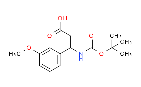 CAS No. 284493-53-4, 3-((tert-Butoxycarbonyl)amino)-3-(3-methoxyphenyl)propanoic acid