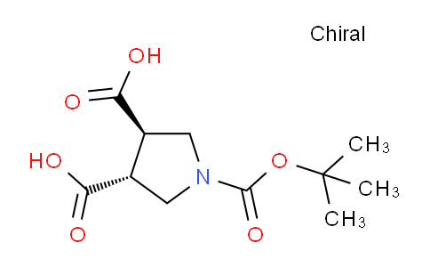 CAS No. 865451-68-9, trans-1-(tert-Butoxycarbonyl)pyrrolidine-3,4-dicarboxylic acid