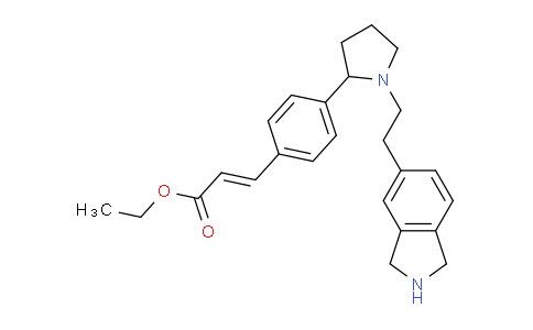 CAS No. 1980007-63-3, (E)-Ethyl 3-(4-(1-(2-(isoindolin-5-yl)ethyl)pyrrolidin-2-yl)phenyl)acrylate