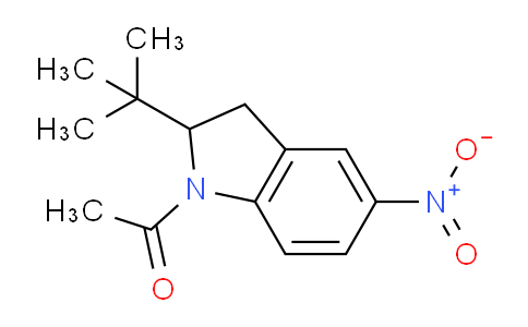 CAS No. 312306-34-6, 1-(2-(tert-Butyl)-5-nitroindolin-1-yl)ethanone