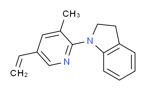 CAS No. 1355173-31-7, 1-(3-Methyl-5-vinylpyridin-2-yl)indoline