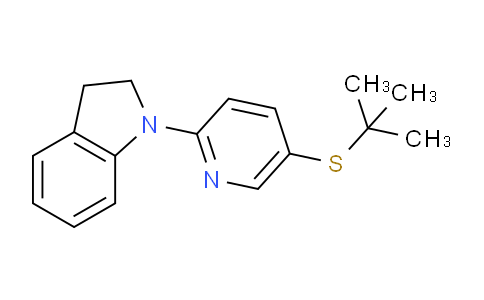 CAS No. 1355180-04-9, 1-(5-(tert-Butylthio)pyridin-2-yl)indoline