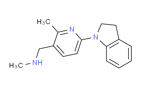 CAS No. 1355194-91-0, 1-(6-(Indolin-1-yl)-2-methylpyridin-3-yl)-N-methylmethanamine