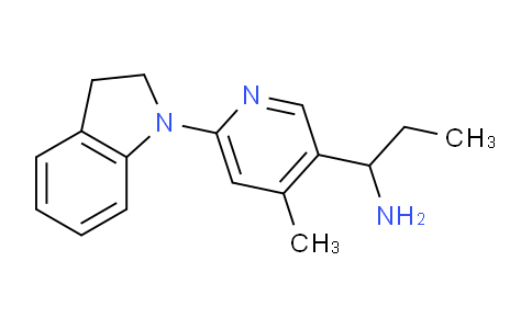 CAS No. 1355237-53-4, 1-(6-(Indolin-1-yl)-4-methylpyridin-3-yl)propan-1-amine