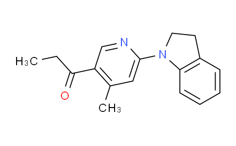 CAS No. 1355224-89-3, 1-(6-(Indolin-1-yl)-4-methylpyridin-3-yl)propan-1-one