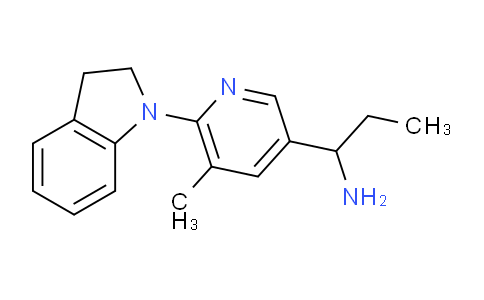 CAS No. 1355201-76-1, 1-(6-(Indolin-1-yl)-5-methylpyridin-3-yl)propan-1-amine