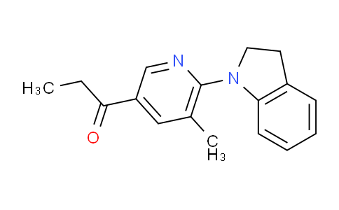 CAS No. 1355173-23-7, 1-(6-(Indolin-1-yl)-5-methylpyridin-3-yl)propan-1-one