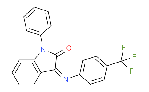 CAS No. 303984-47-6, 1-Phenyl-3-((4-(trifluoromethyl)phenyl)imino)indolin-2-one