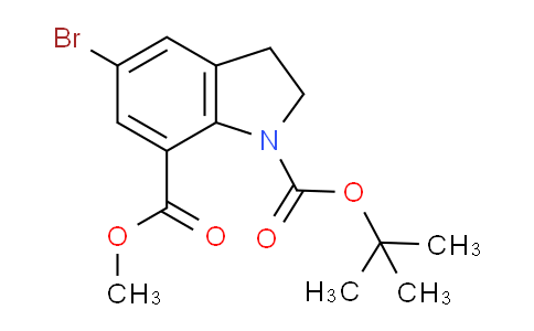 CAS No. 860624-87-9, 1-tert-Butyl 7-methyl 5-bromoindoline-1,7-dicarboxylate