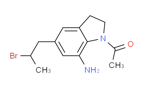 CAS No. 160968-95-6, 1-[7-Amino-5-(2-bromopropyl)-2,3-dihydro-1H-indol-1-yl]ethanone