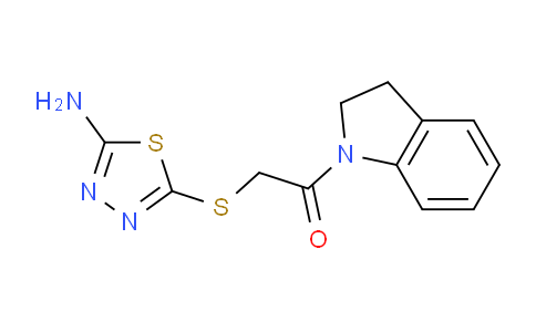 CAS No. 389073-57-8, 2-((5-Amino-1,3,4-thiadiazol-2-yl)thio)-1-(indolin-1-yl)ethanone