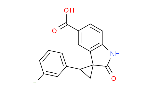 CAS No. 1707405-58-0, 2-(3-Fluorophenyl)-2'-oxospiro[cyclopropane-1,3'-indoline]-5'-carboxylic acid