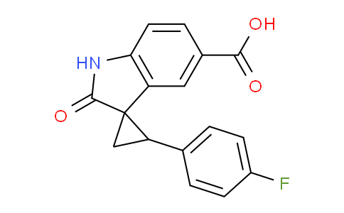 CAS No. 1708269-21-9, 2-(4-Fluorophenyl)-2'-oxospiro[cyclopropane-1,3'-indoline]-5'-carboxylic acid