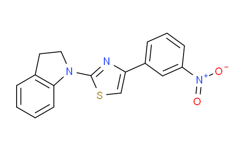 CAS No. 361369-35-9, 2-(Indolin-1-yl)-4-(3-nitrophenyl)thiazole