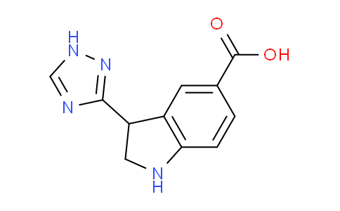 CAS No. 1263180-91-1, 3-(1H-1,2,4-Triazol-3-yl)indoline-5-carboxylic acid