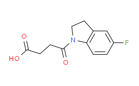 CAS No. 393183-92-1, 4-(5-Fluoroindolin-1-yl)-4-oxobutanoic acid