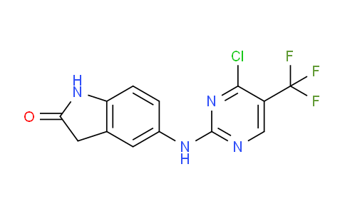 CAS No. 717907-76-1, 5-((4-Chloro-5-(trifluoromethyl)pyrimidin-2-yl)amino)indolin-2-one