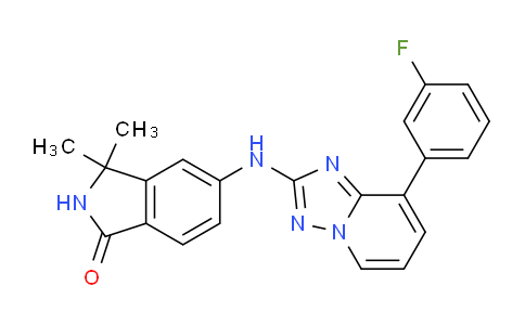 CAS No. 1202619-60-0, 5-((8-(3-Fluorophenyl)-[1,2,4]triazolo[1,5-a]pyridin-2-yl)amino)-3,3-dimethylisoindolin-1-one