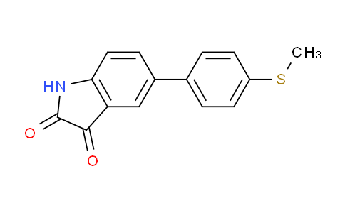 CAS No. 893736-20-4, 5-(4-(Methylthio)phenyl)indoline-2,3-dione