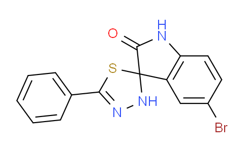 CAS No. 297180-15-5, 5-Bromo-5'-phenyl-3'H-spiro[indoline-3,2'-[1,3,4]thiadiazol]-2-one